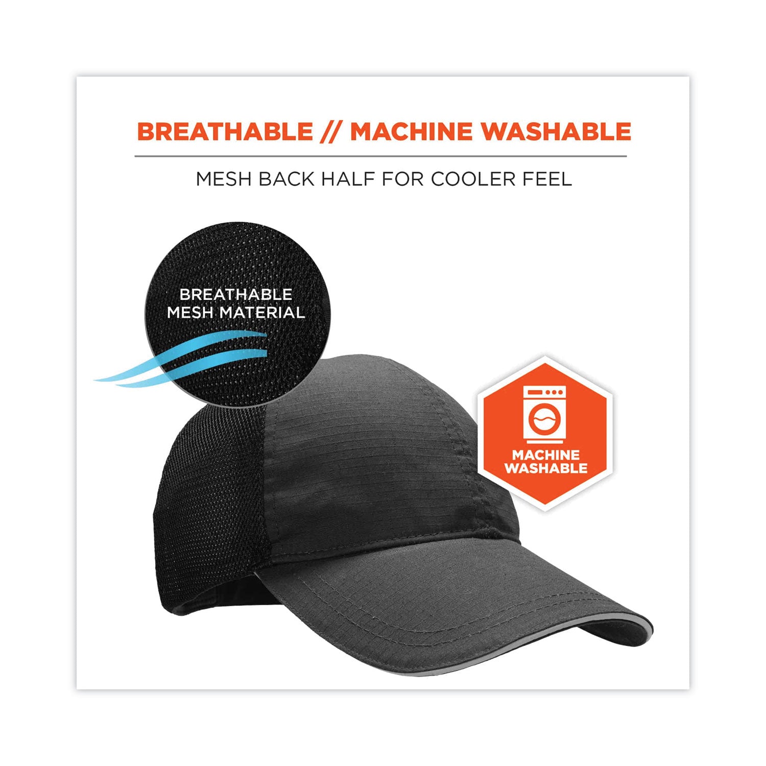 Skullerz 8946 Baseball Cap with Bump Cap Insert, OS, Black, Ships in 1-3 Business Days