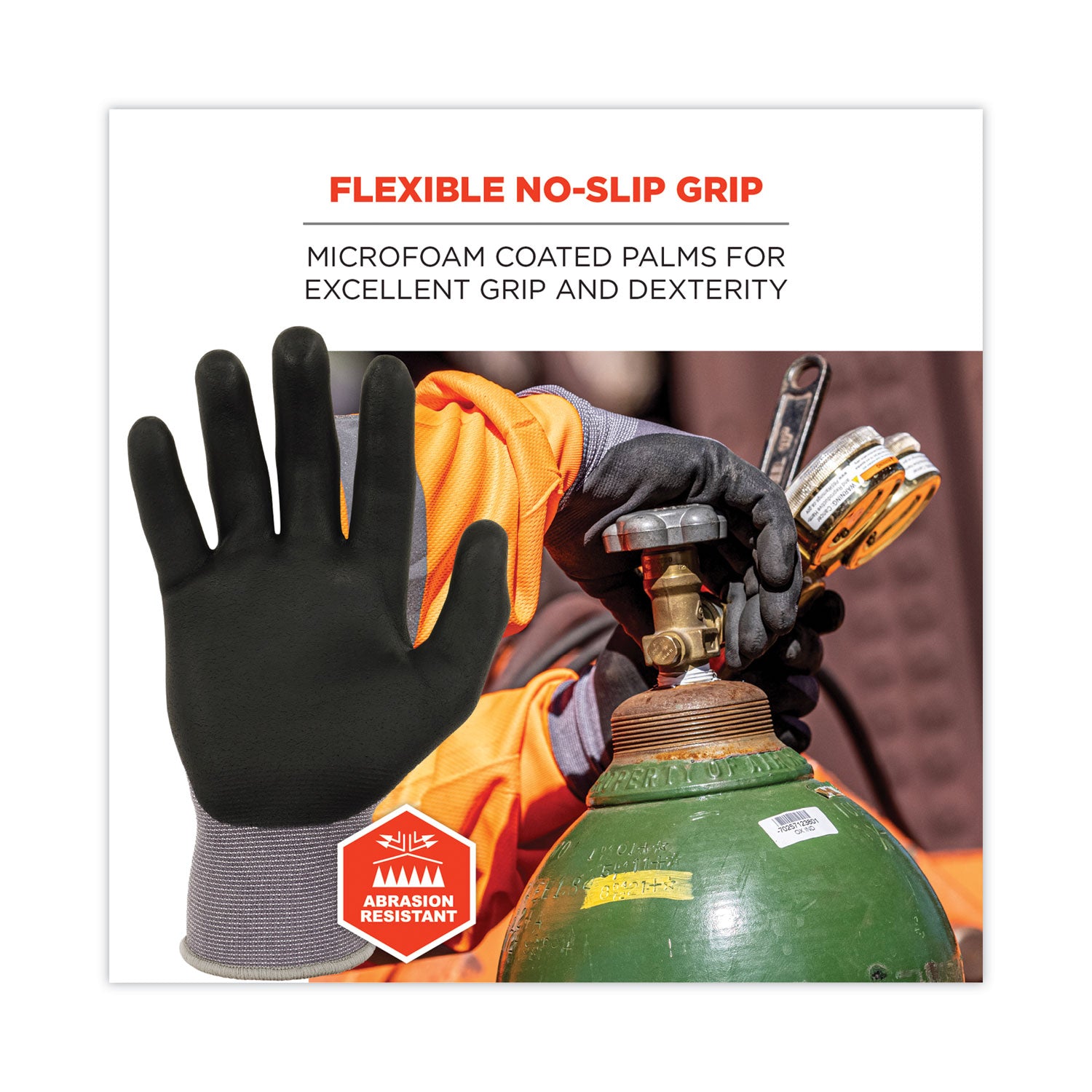 ProFlex 7000 Nitrile-Coated Gloves Microfoam Palm, Gray, Large, Pair, Ships in 1-3 Business Days