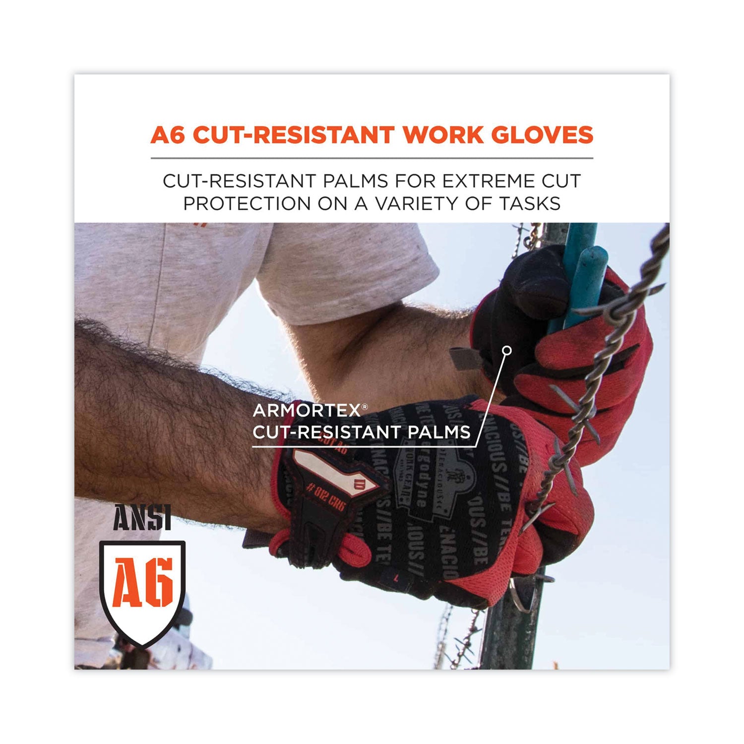 ProFlex 812CR6 ANSI A6 Utility and CR Gloves, Black, Small, Pair, Ships in 1-3 Business Days
