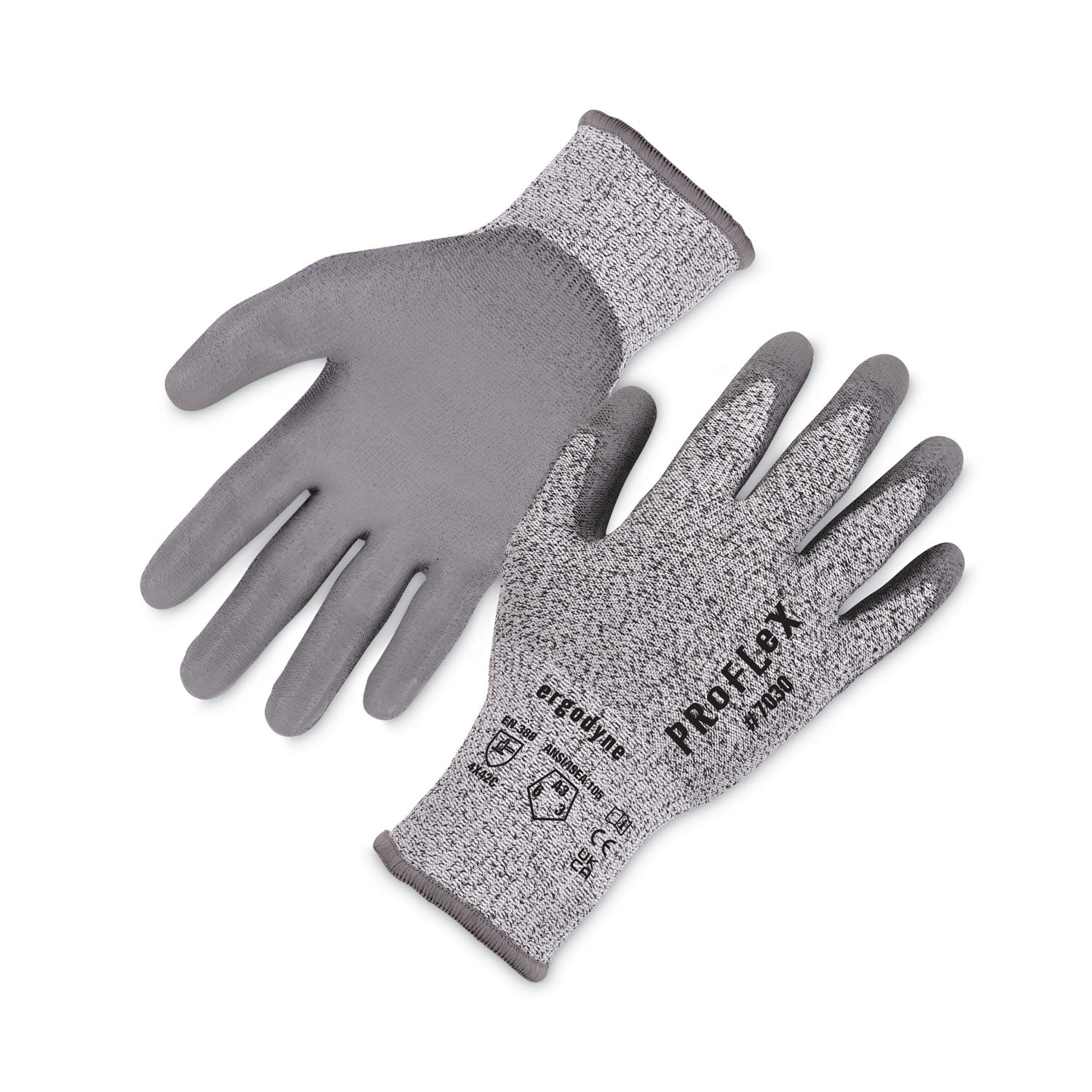 ProFlex 7030 ANSI A3 PU Coated CR Gloves, Gray, X-Large, 12 Pairs/Pack, Ships in 1-3 Business Days