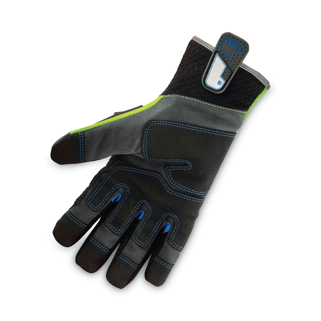 ProFlex 925WP Performance Dorsal Impact-Reducing Thermal Waterprf Gloves, Black/Lime, Small, Pair, Ships in 1-3 Business Days