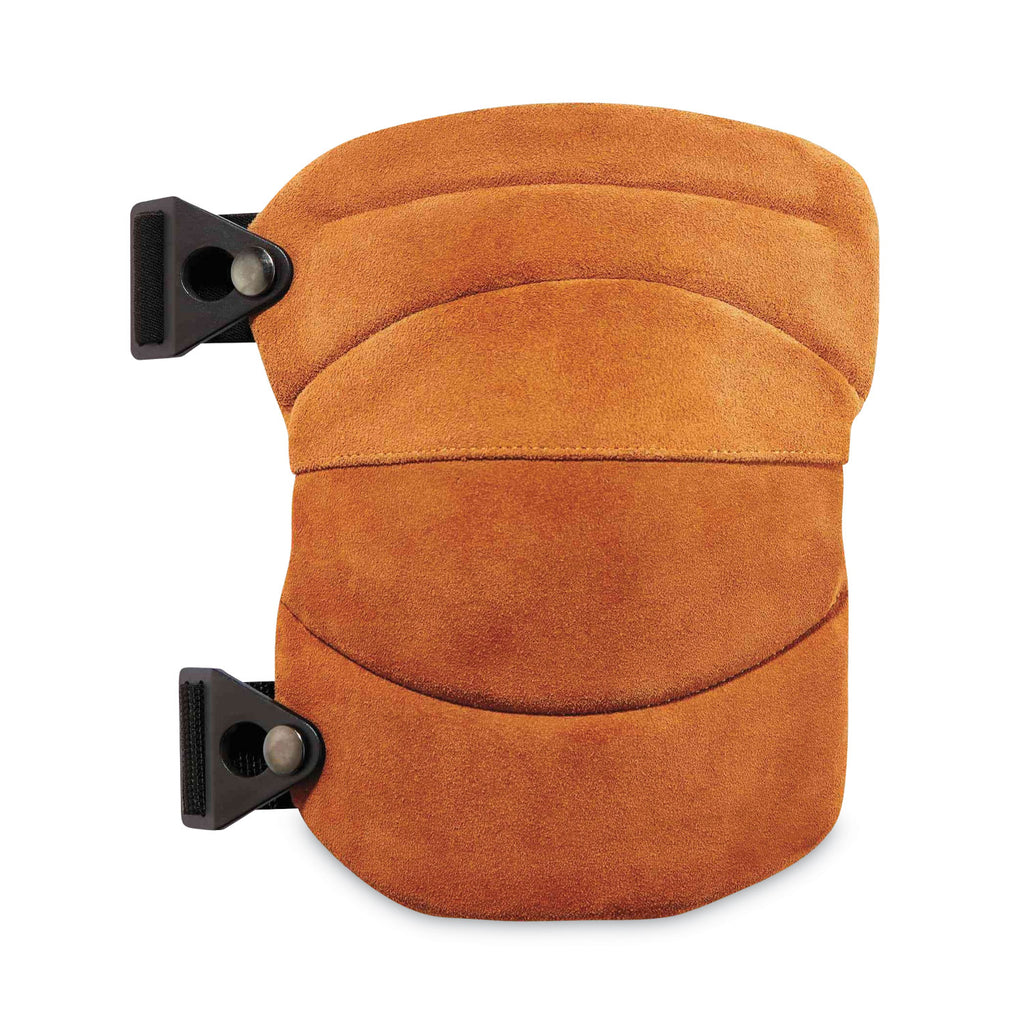 ProFlex 230LTR Leather Knee Pads, Wide Soft Cap, Buckle Closure, One Size Fits Most, Brown, Pair, Ships in 1-3 Business Days
