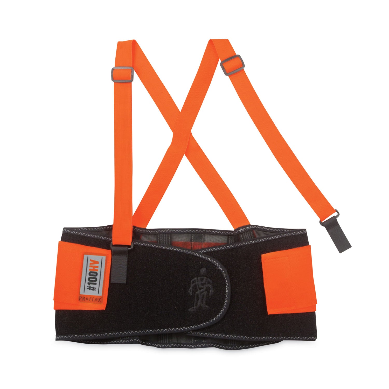 proflex-100hv-economy-hi-vis-spandex-back-support-brace-x-large-38-to-42-waist-black-orange-ships-in-1-3-business-days_ego11885 - 1