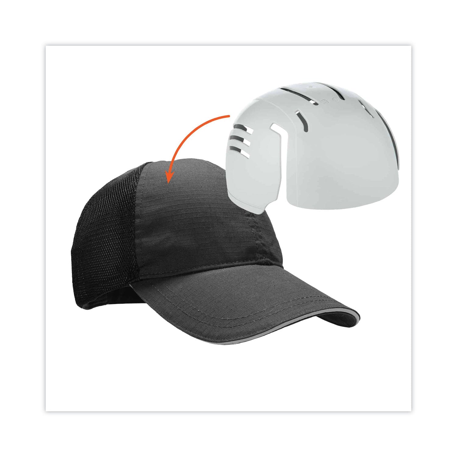 Skullerz 8946 Baseball Cap with Bump Cap Insert, OS, Black, Ships in 1-3 Business Days