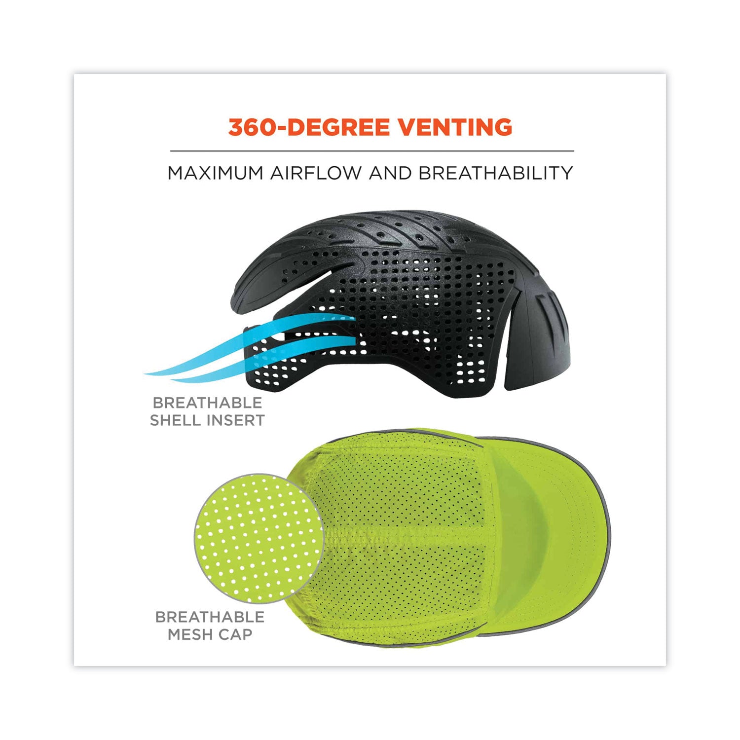 Skullerz 8955 Lightweight Bump Cap Hat, Long Brim, Lime, Ships in 1-3 Business Days