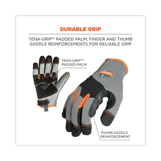 ProFlex 710 Heavy-Duty Mechanics Gloves, Gray, 2X-Large, Pair, Ships in 1-3 Business Days