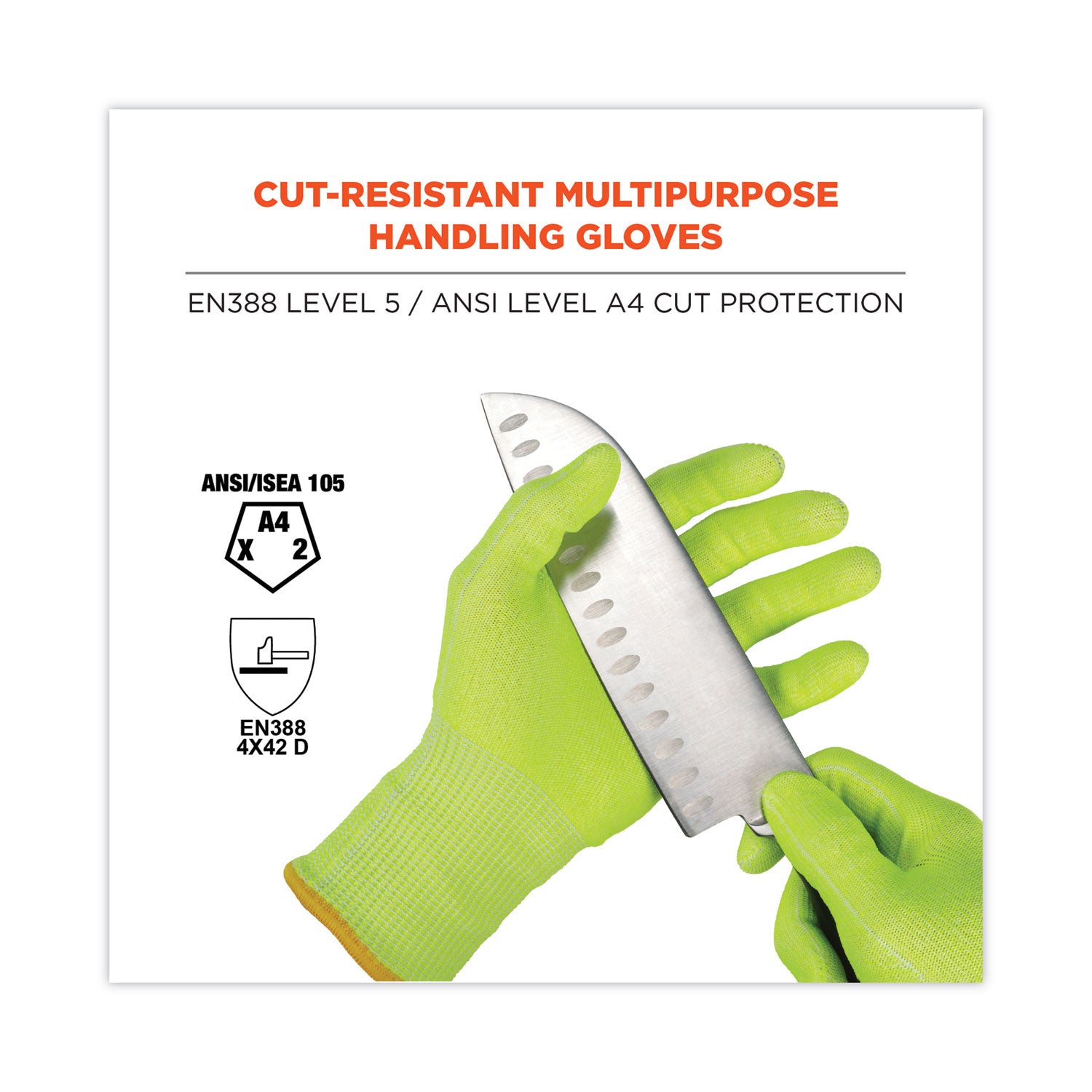 ProFlex 7040 ANSI A4 CR Food Grade Gloves, Lime, Large, 144 Pairs, Ships in 1-3 Business Days