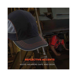 Skullerz 8950XL XL Bump Cap Hat, Long Brim, Black, Ships in 1-3 Business Days