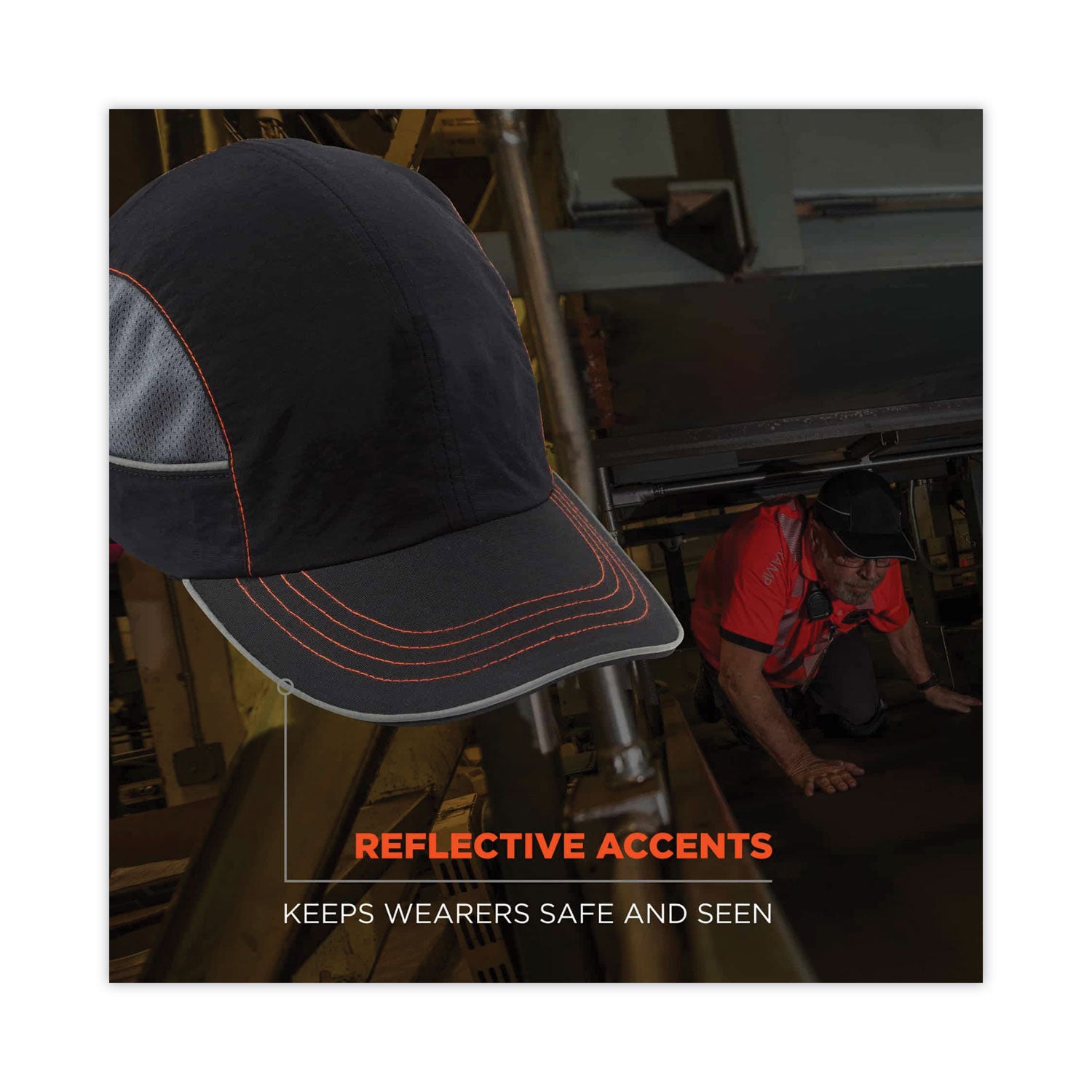 Skullerz 8950XL XL Bump Cap Hat, Long Brim, Black, Ships in 1-3 Business Days