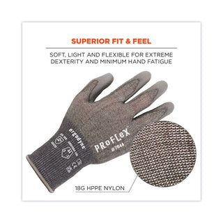 ProFlex 7044 ANSI A4 PU Coated CR Gloves, Gray, Medium, Pair, Ships in 1-3 Business Days