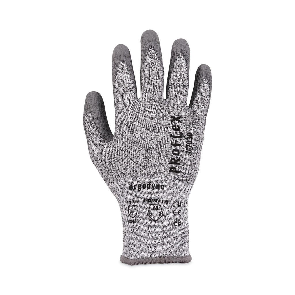 ProFlex 7030 ANSI A3 PU Coated CR Gloves, Gray, X-Large, Pair, Ships in 1-3 Business Days