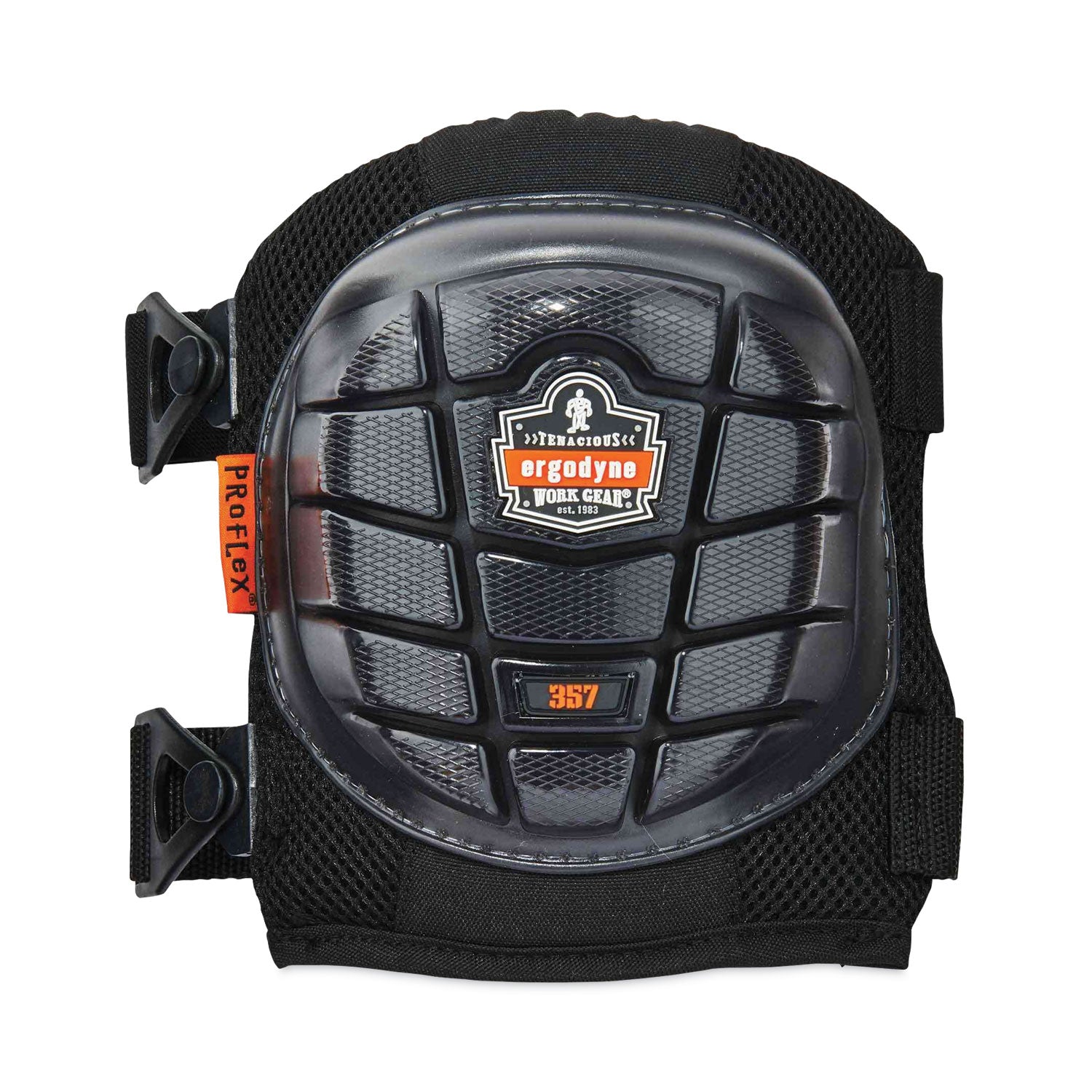 ProFlex 357 Lightweight Gel Knee Pads, Short Cap, Buckle Closure, One Size Fits Most, Black, Pair, Ships in 1-3 Business Days