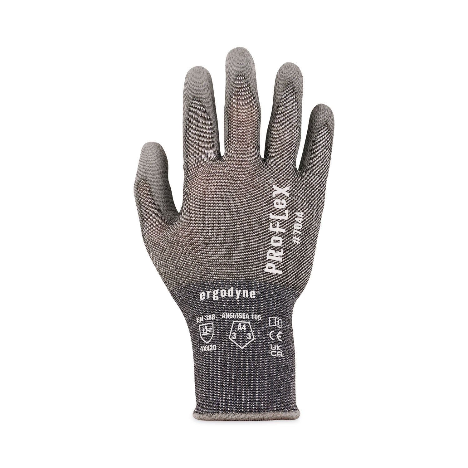 ProFlex 7044 ANSI A4 PU Coated CR Gloves, Gray, Medium, Pair, Ships in 1-3 Business Days