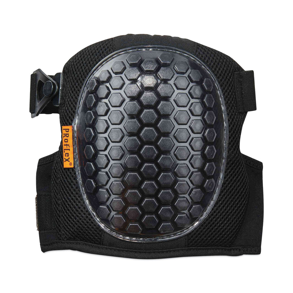 ProFlex 367 Lightweight Gel Knee Pads, Round Cap, Hook and Loop Closure, One Size, Black, Pair, Ships in 1-3 Business Days