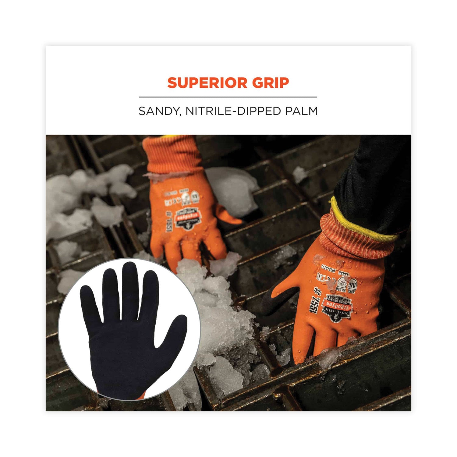 ProFlex 7551 ANSI A5 Coated Waterproof CR Gloves, Orange, Large, Pair, Ships in 1-3 Business Days