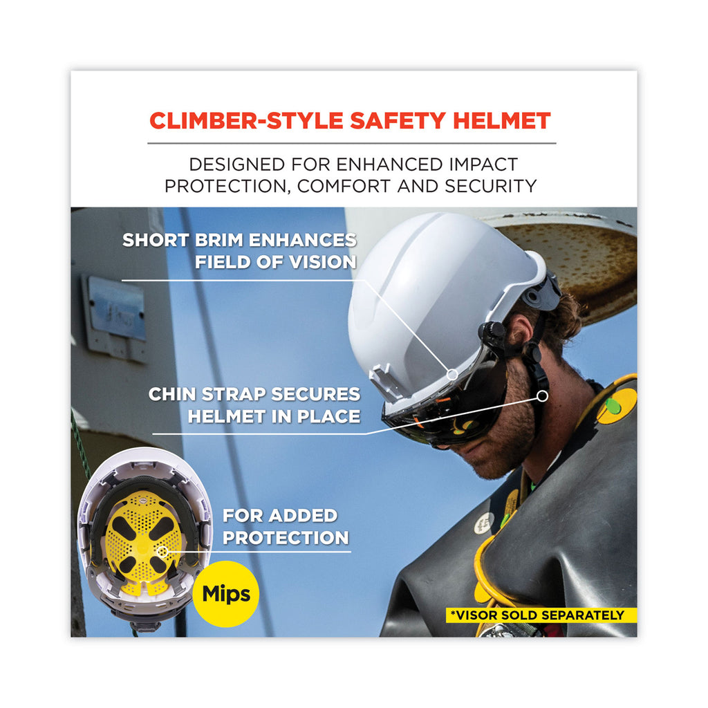 Skullerz 8974-MIPS Class E Safety Helmet with MIPS Elevate Ratchet Suspension, White, Ships in 1-3 Business Days