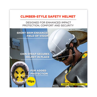Skullerz 8974-MIPS Class E Safety Helmet with MIPS Elevate Ratchet Suspension, White, Ships in 1-3 Business Days