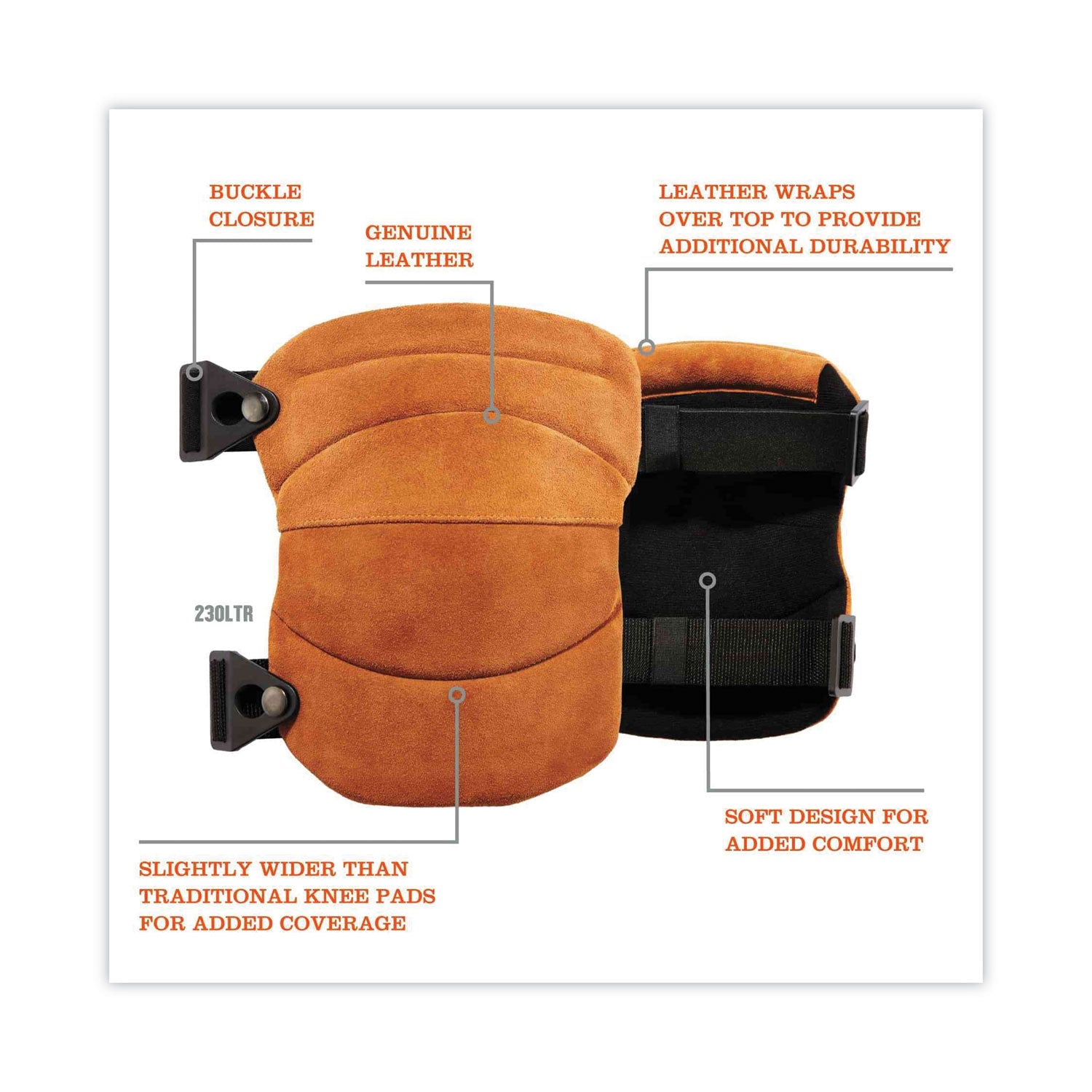 proflex-230ltr-leather-knee-pads-wide-soft-cap-buckle-closure-one-size-fits-most-brown-pair-ships-in-1-3-business-days_ego18232 - 3