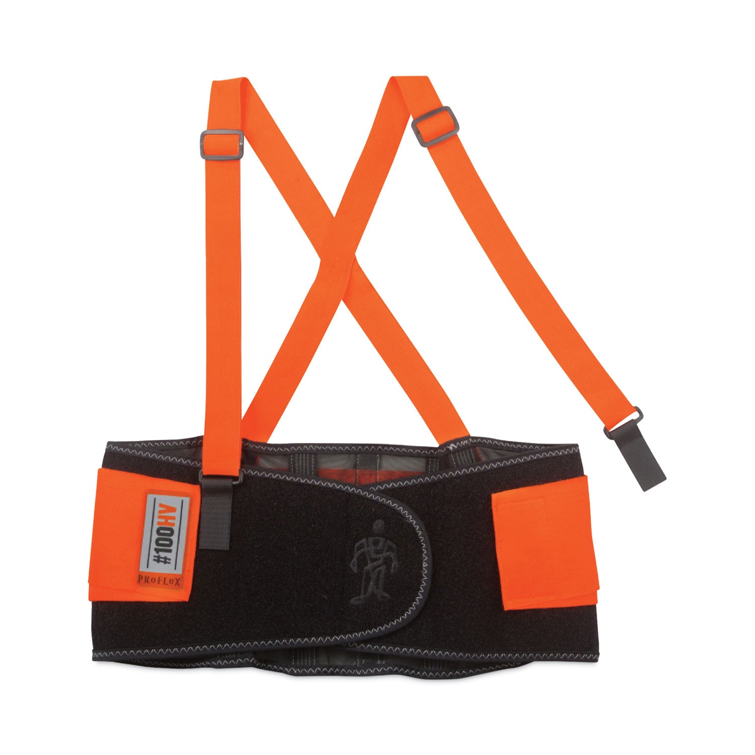 proflex-100hv-economy-hi-vis-spandex-back-support-brace-medium-30-to-34-waist-black-orange-ships-in-1-3-business-days_ego11883 - 4