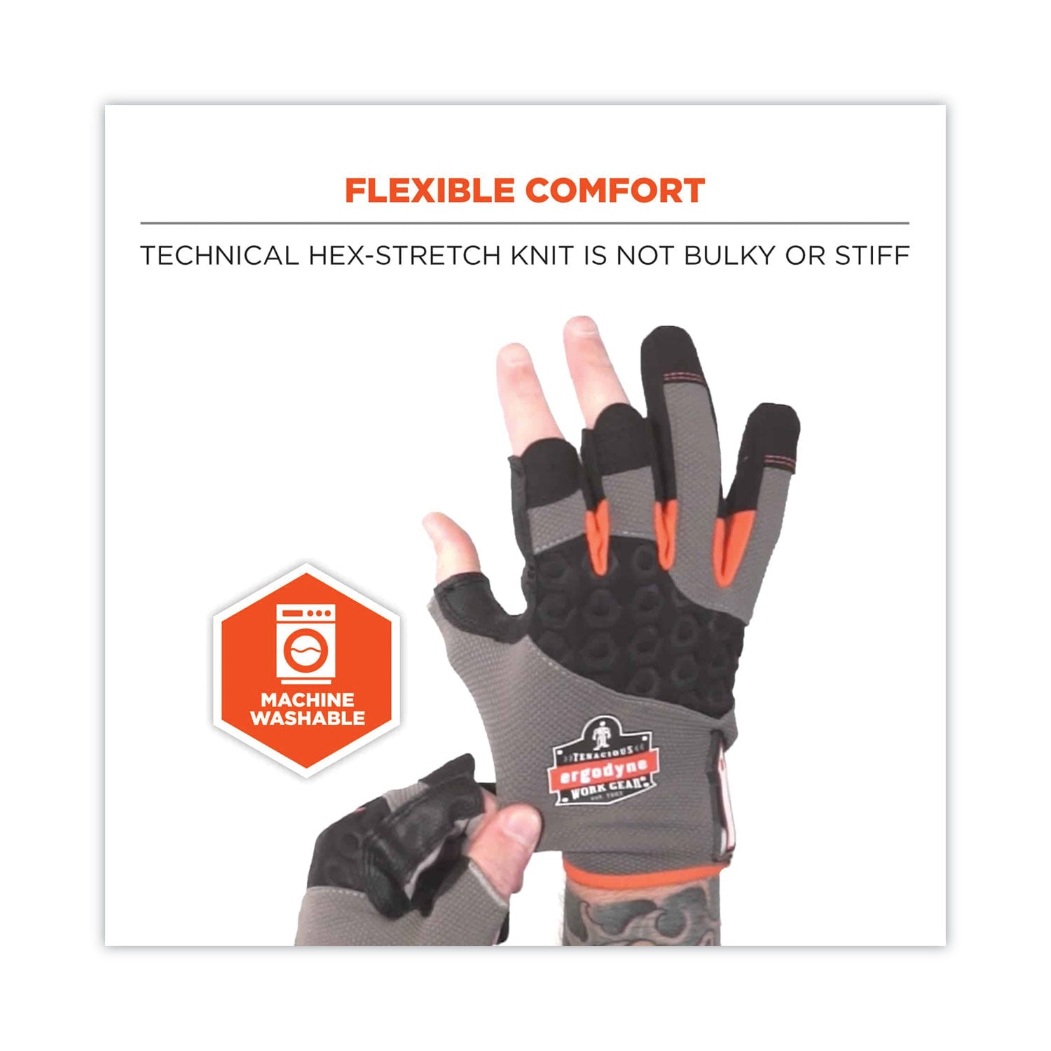 ProFlex 720 Heavy-Duty Framing Gloves, Gray, 2X-Large, Pair, Ships in 1-3 Business Days
