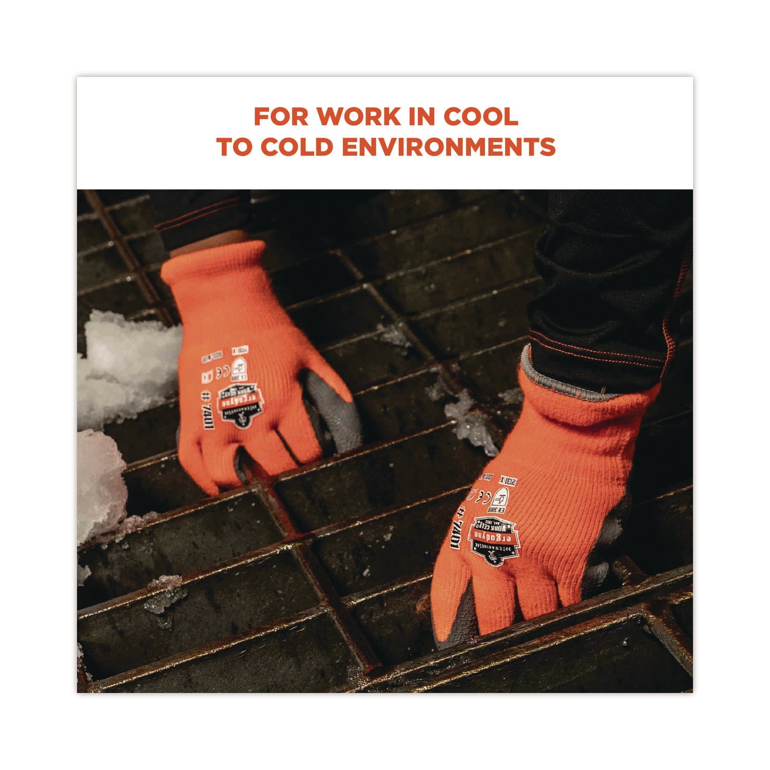 ProFlex 7401 Coated Lightweight Winter Gloves, Orange, X-Large, Pair, Ships in 1-3 Business Days