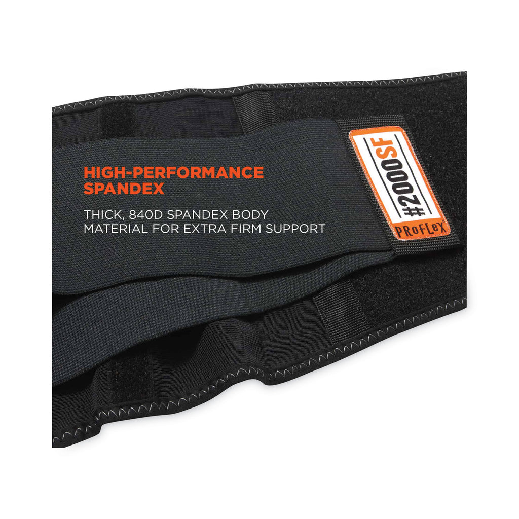 ProFlex 2000SF High-Performance Spandex Back Support Brace, 4X-Large, 52" to 58" Waist, Black, Ships in 1-3 Business Days