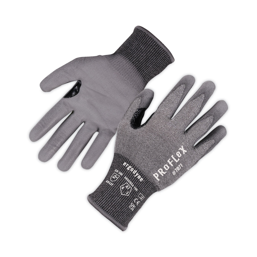ProFlex 7071 ANSI A7 PU Coated CR Gloves, Gray, Small, Pair, Ships in 1-3 Business Days