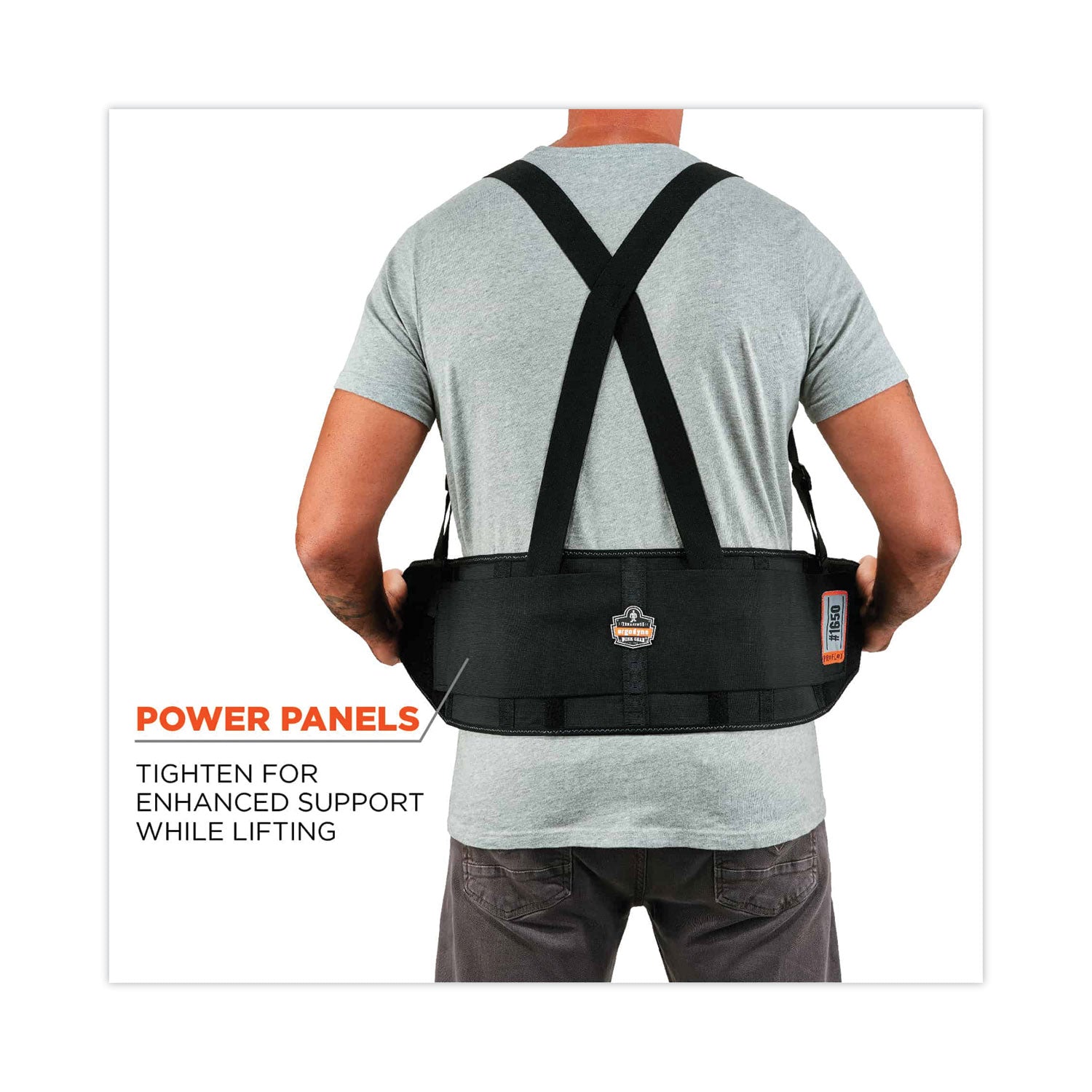 ProFlex 1650 Economy Elastic Back Support Brace, 4X-Large, 52" to 58" Waist, Black, Ships in 1-3 Business Days - 