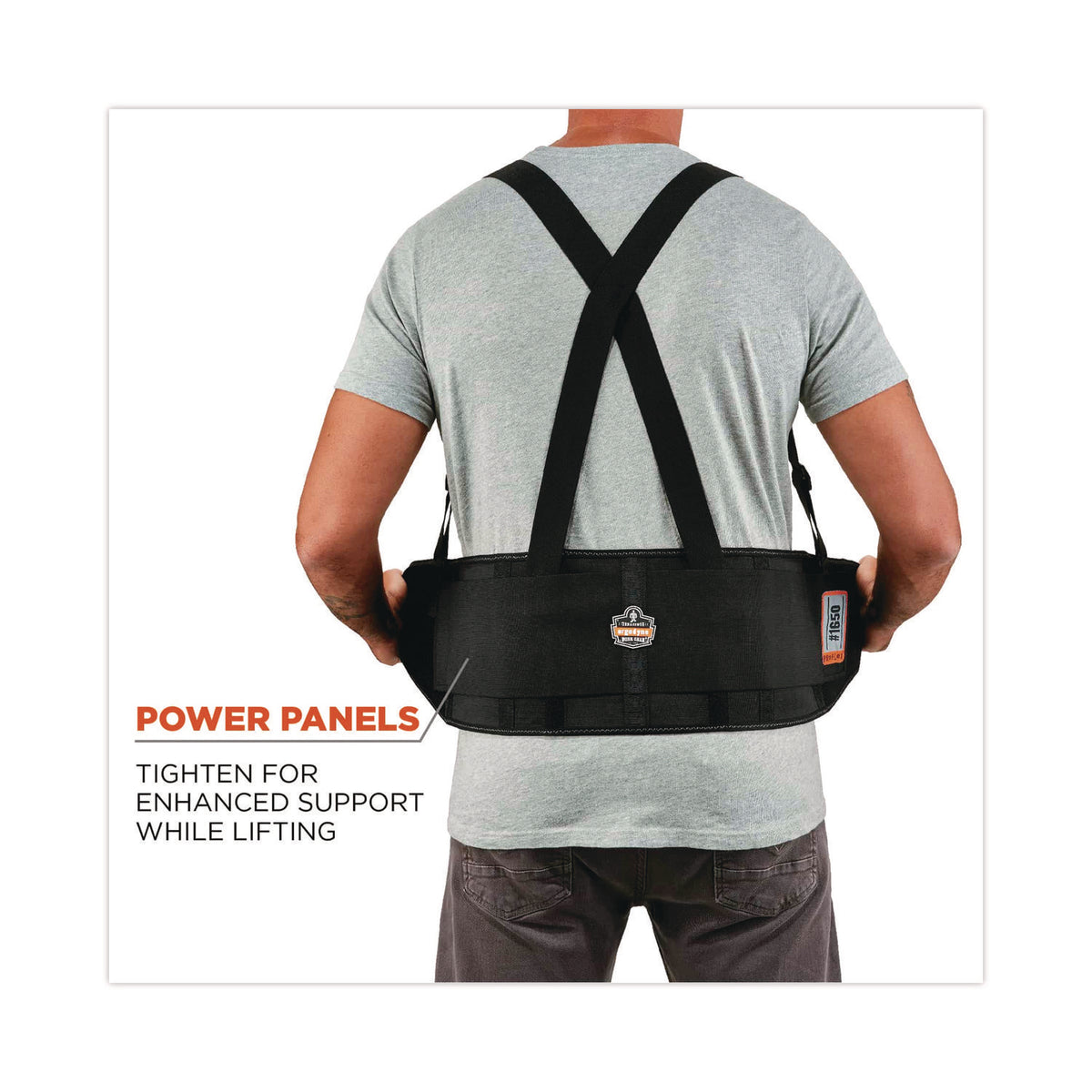 ProFlex 1650 Economy Elastic Back Support Brace, 4X-Large, 52" to 58" Waist, Black, Ships in 1-3 Business Days