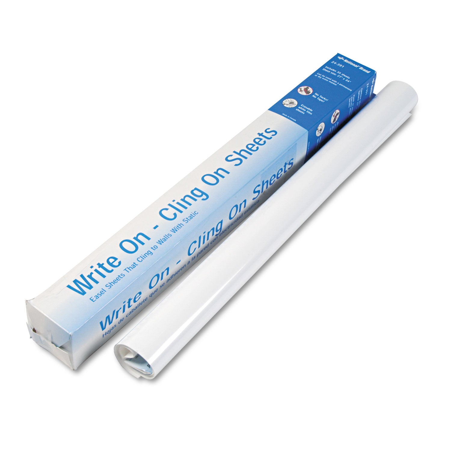 Write On-Cling On Easel Pad, Unruled, 27 x 34, White, 35 Sheets - 