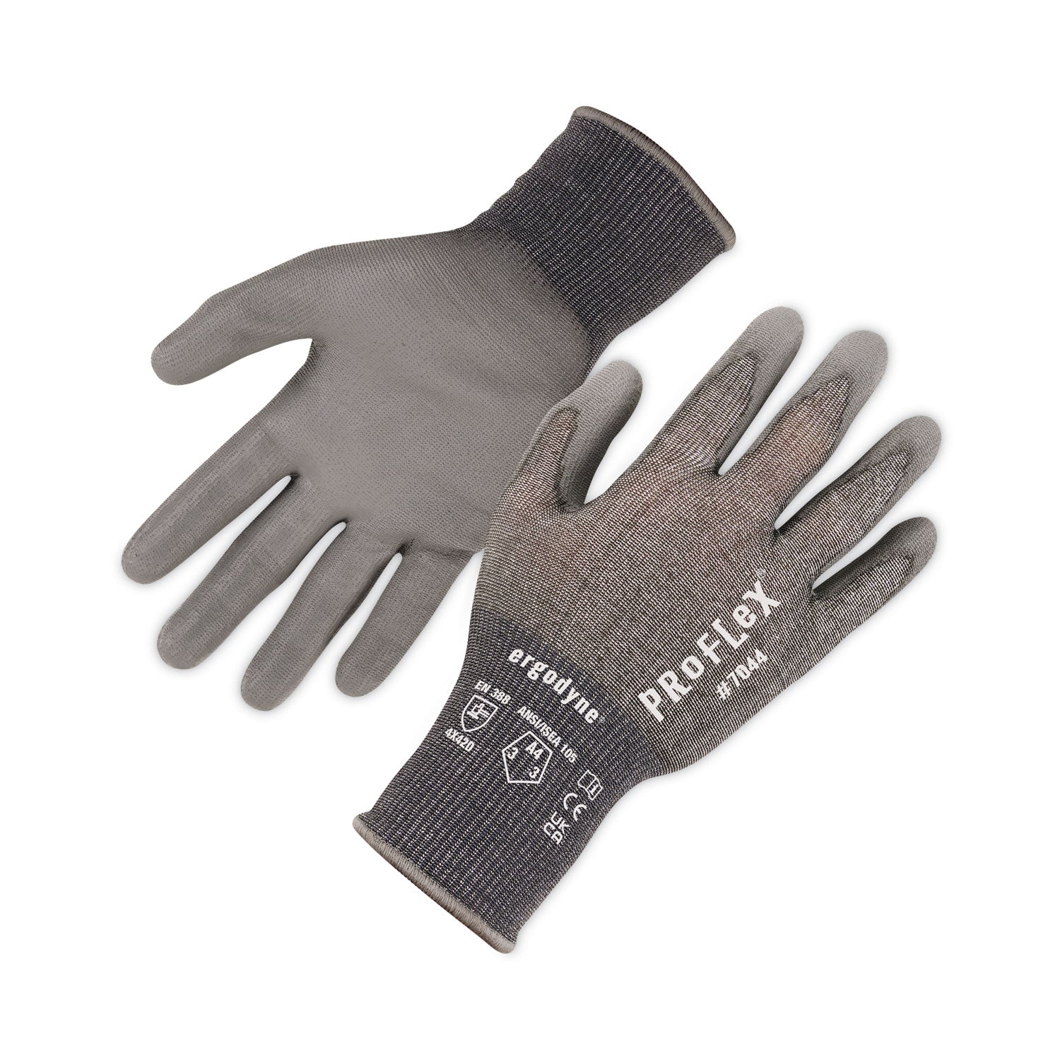 ProFlex 7044 ANSI A4 PU Coated CR Gloves, Gray, X-Large, Pair, Ships in 1-3 Business Days