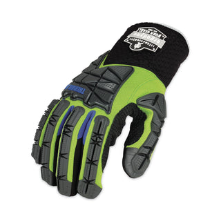 ProFlex 925WP Performance Dorsal Impact-Reducing Thermal Waterprf Gloves, Black/Lime, Large, Pair, Ships in 1-3 Business Days