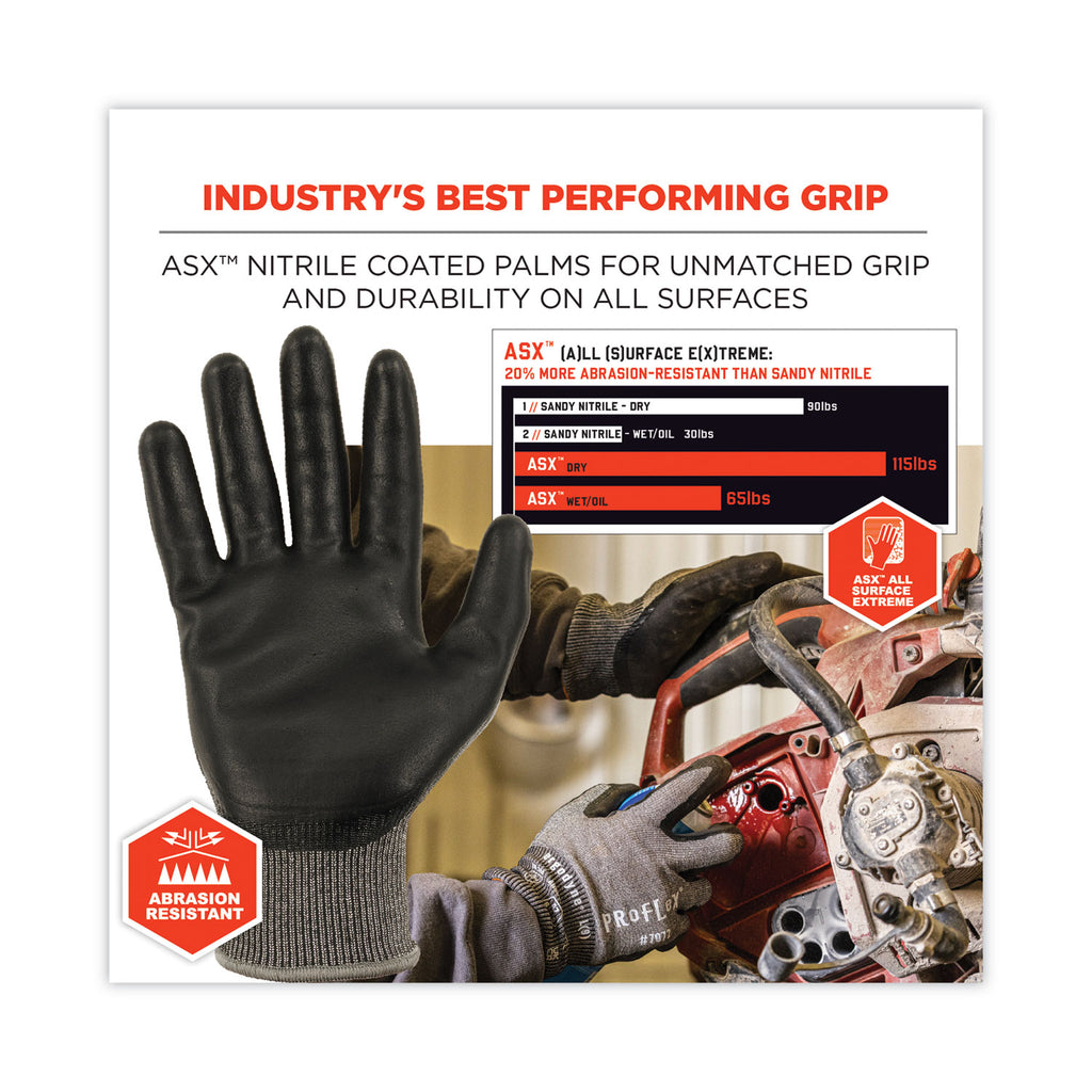 ProFlex 7072 ANSI A7 Nitrile-Coated CR Gloves, Gray, 2X-Large, Pair, Ships in 1-3 Business Days