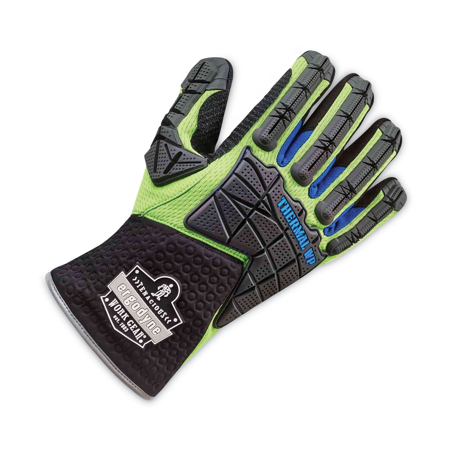 ProFlex 925WP Performance Dorsal Impact-Reducing Thermal Waterprf Gloves, Black/Lime, Small, Pair, Ships in 1-3 Business Days