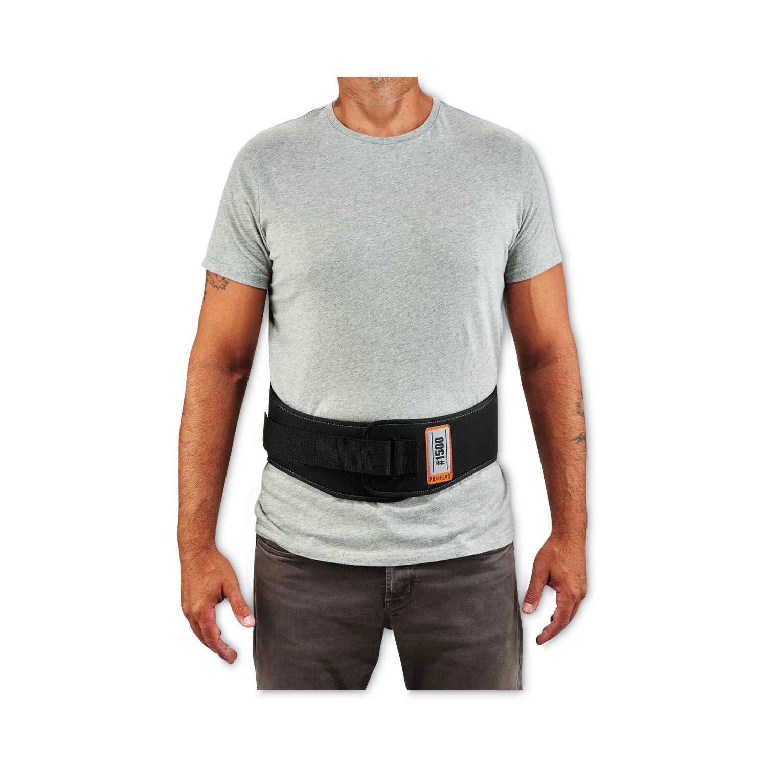ProFlex 1500 Weight Lifters Style Back Support Belt, Large, 34" to 38" Waist, Black, Ships in 1-3 Business Days