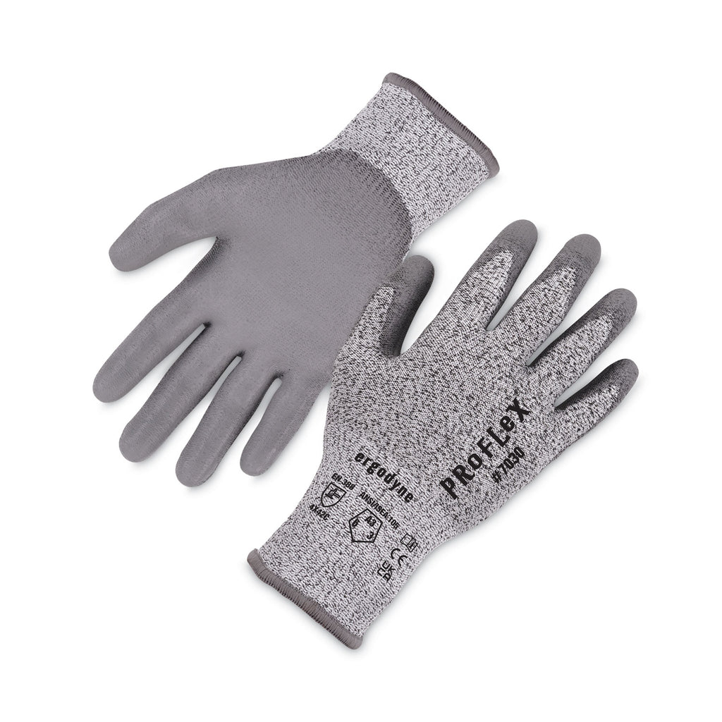 ProFlex 7030 ANSI A3 PU Coated CR Gloves, Gray, Medium, Pair, Ships in 1-3 Business Days