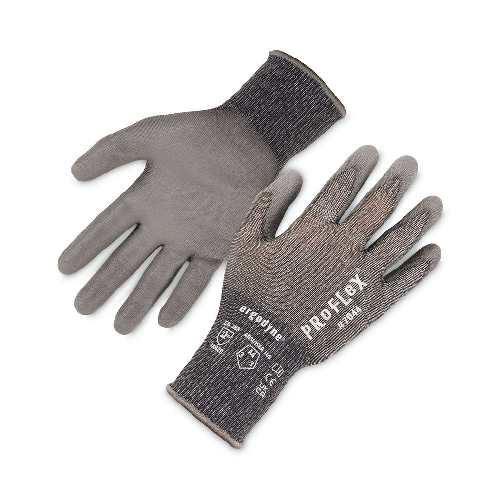 ProFlex 7044 ANSI A4 PU Coated CR Gloves, Gray, Medium, 12 Pairs/Pack, Ships in 1-3 Business Days