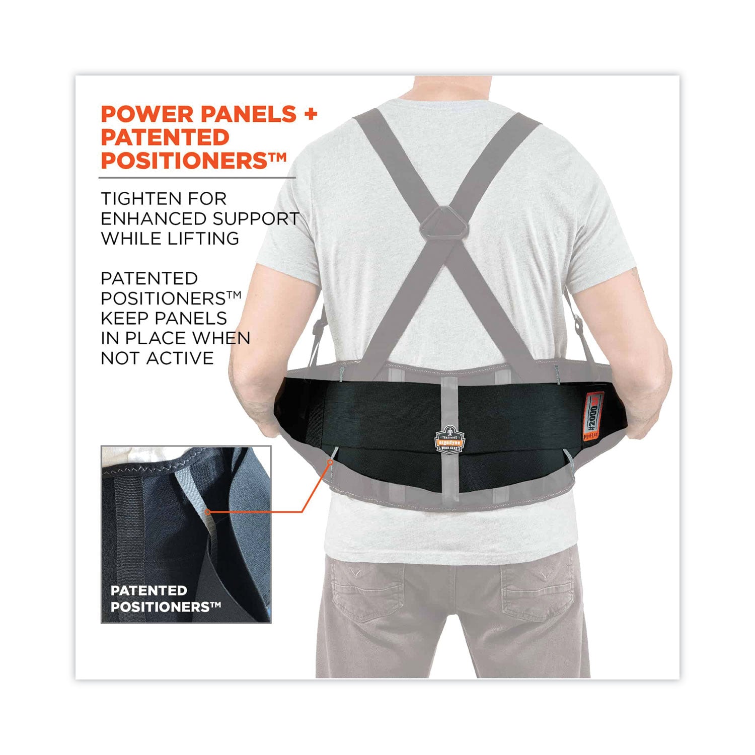 ProFlex 2000SF High-Performance Spandex Back Support Brace, X-Small, 20" to 25" Waist, Black, Ships in 1-3 Business Days - 