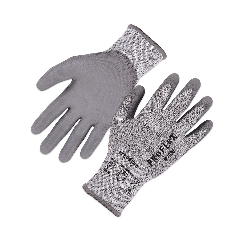 ProFlex 7030 ANSI A3 PU Coated CR Gloves, Gray, Large, Pair, Ships in 1-3 Business Days