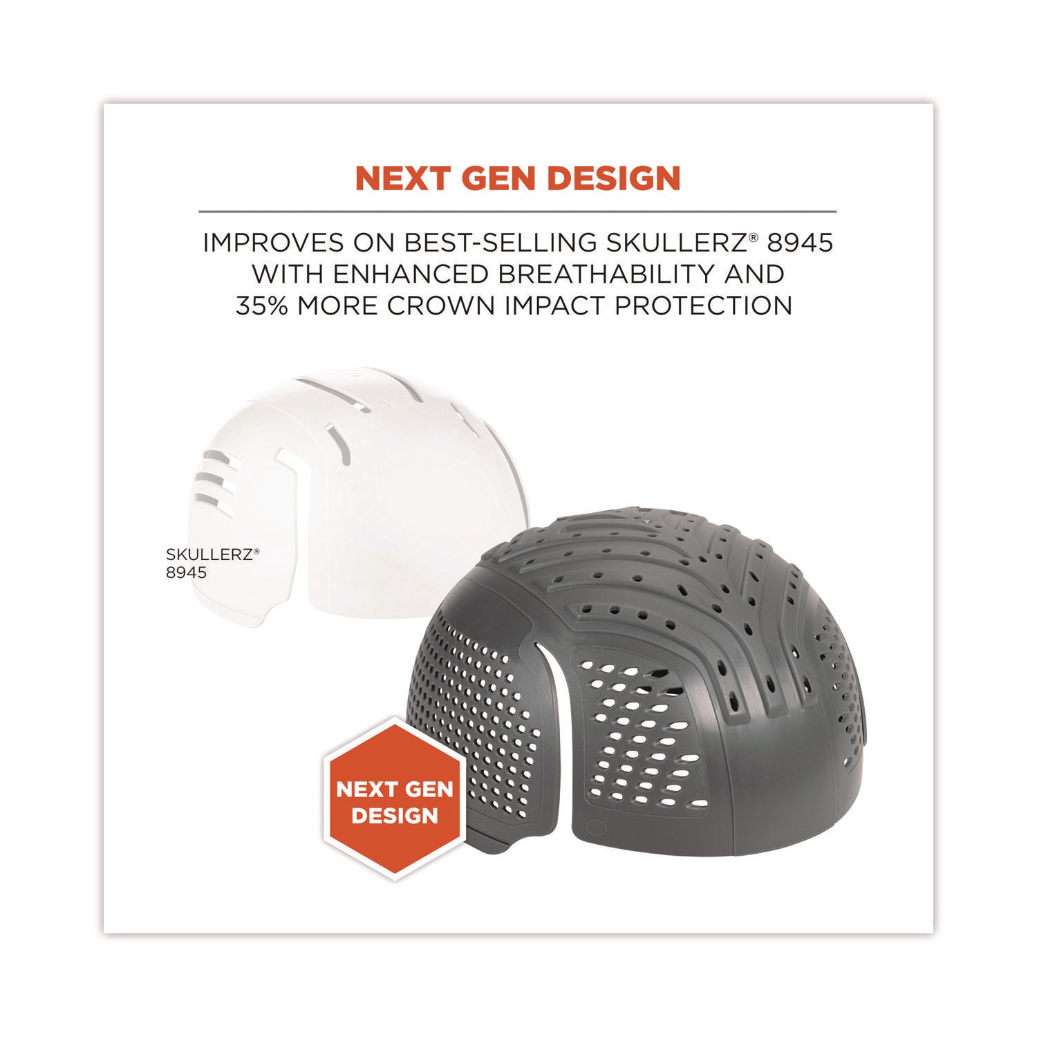 Skullerz 8945F(x) Universal Bump Cap Insert - Extra Venting, Charcoal, Ships in 1-3 Business Days