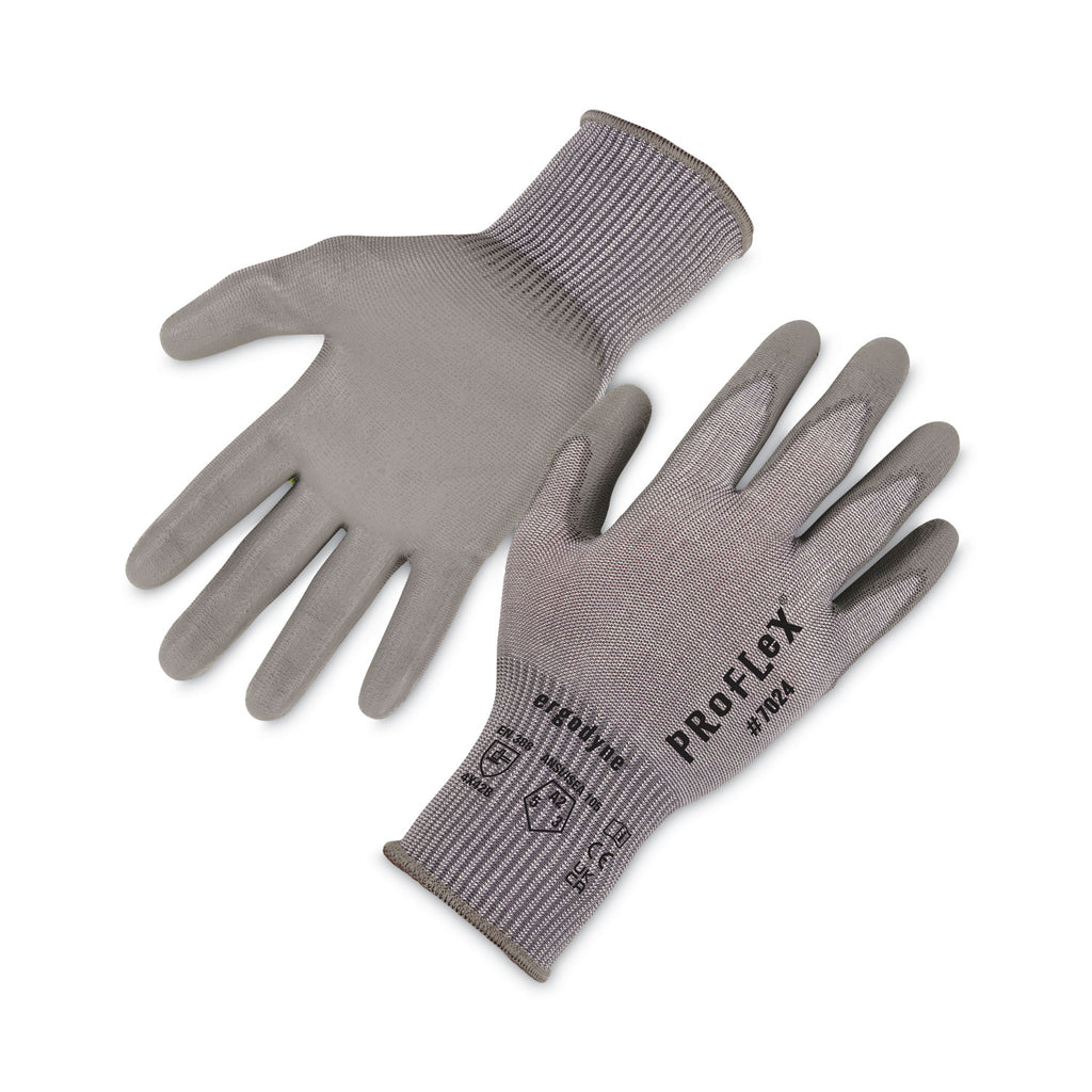 ProFlex 7024 ANSI A2 PU Coated CR Gloves, Gray, Small, 12 Pairs/Pack, Ships in 1-3 Business Days