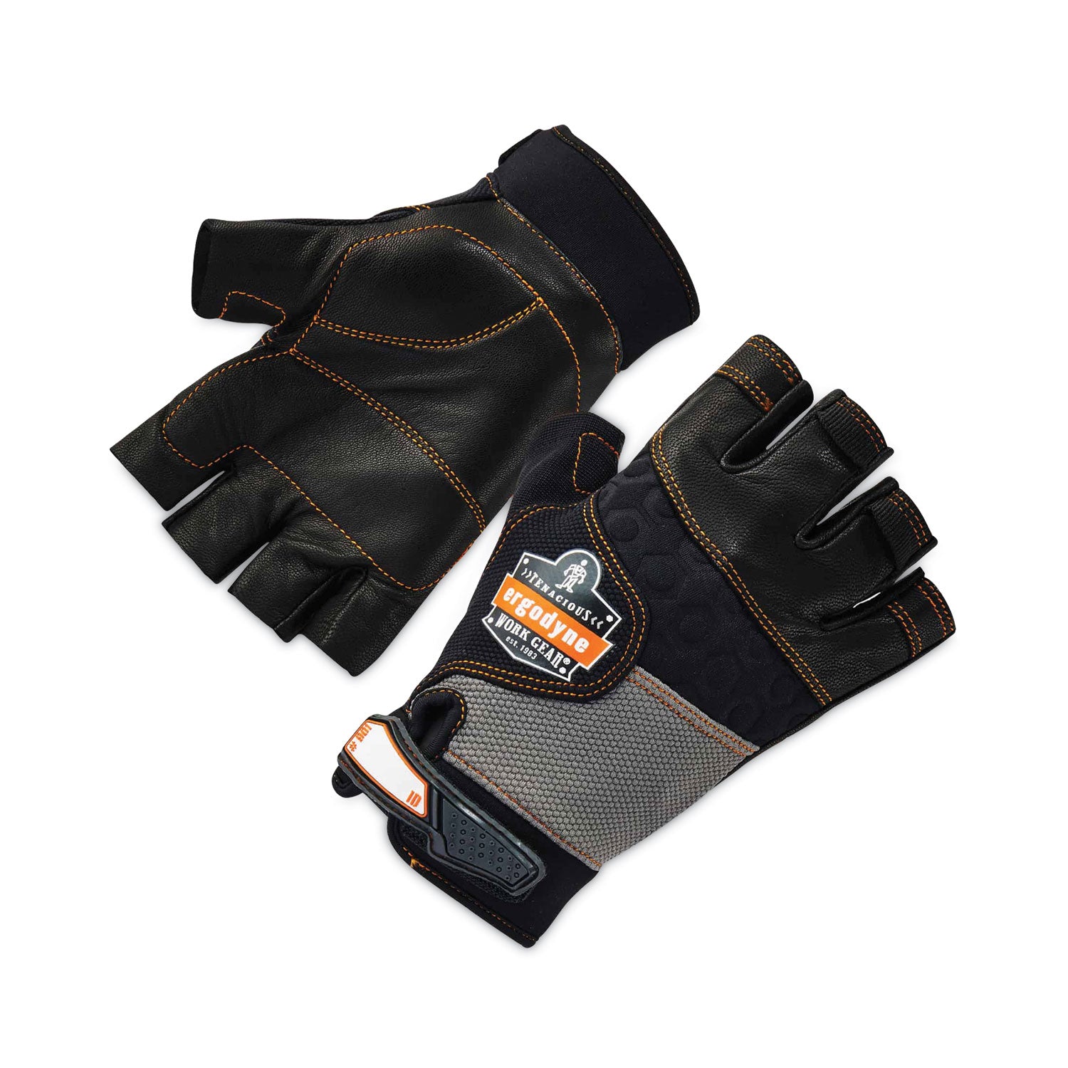 proflex-901-half-finger-leather-impact-gloves-black-large-pair-ships-in-1-3-business-days_ego17784 - 1