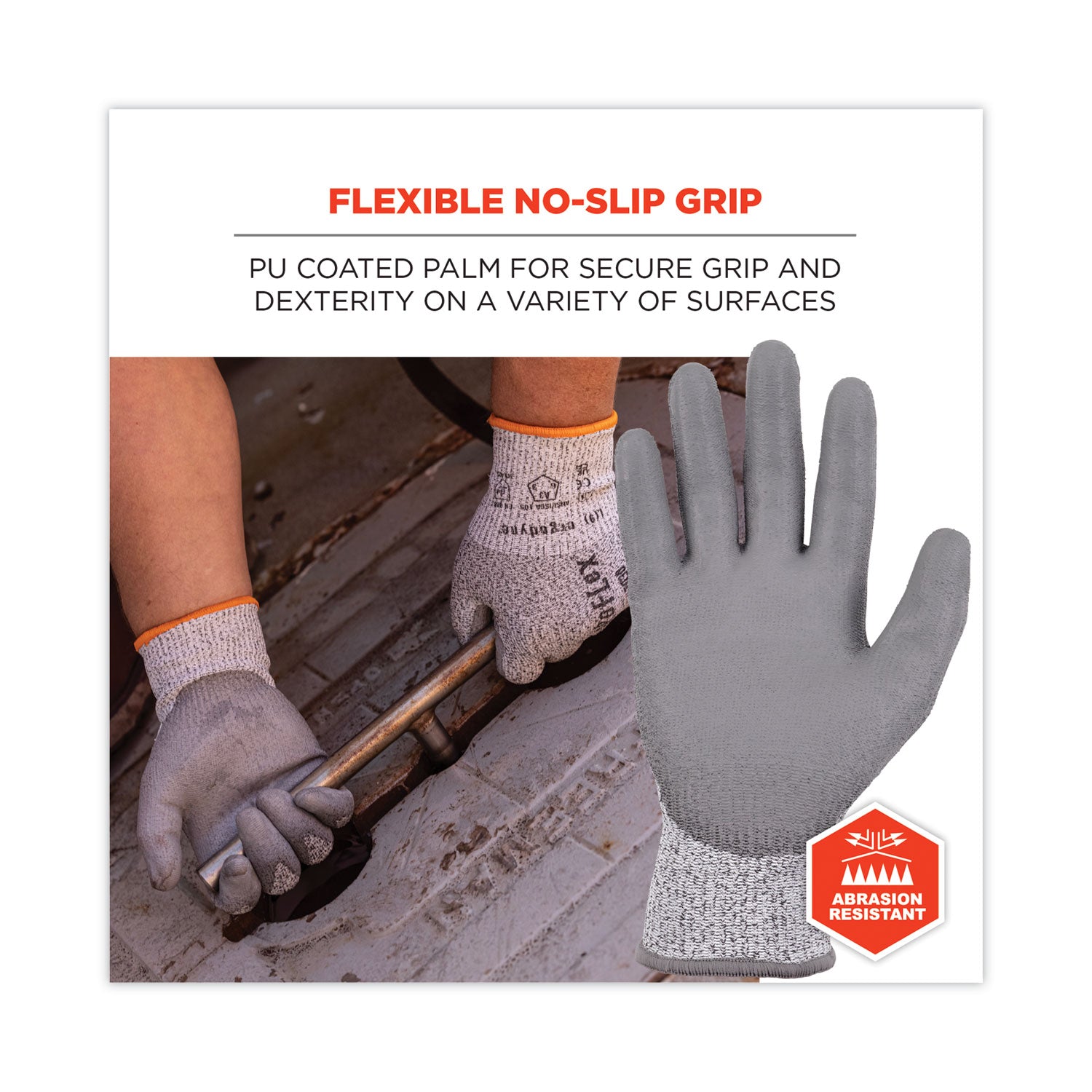 ProFlex 7030 ANSI A3 PU Coated CR Gloves, Gray, Small, Pair, Ships in 1-3 Business Days