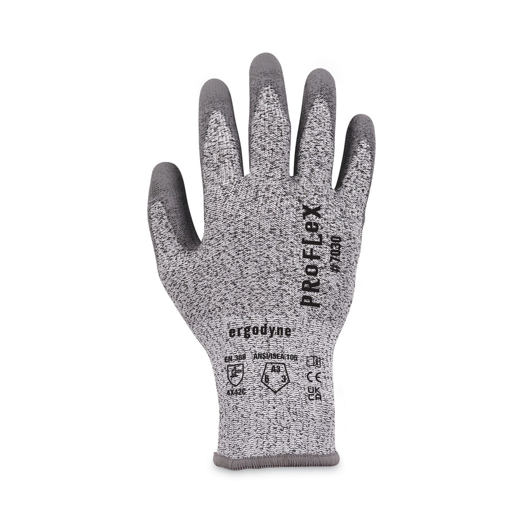 ProFlex 7030 ANSI A3 PU Coated CR Gloves, Gray, Medium, Pair, Ships in 1-3 Business Days