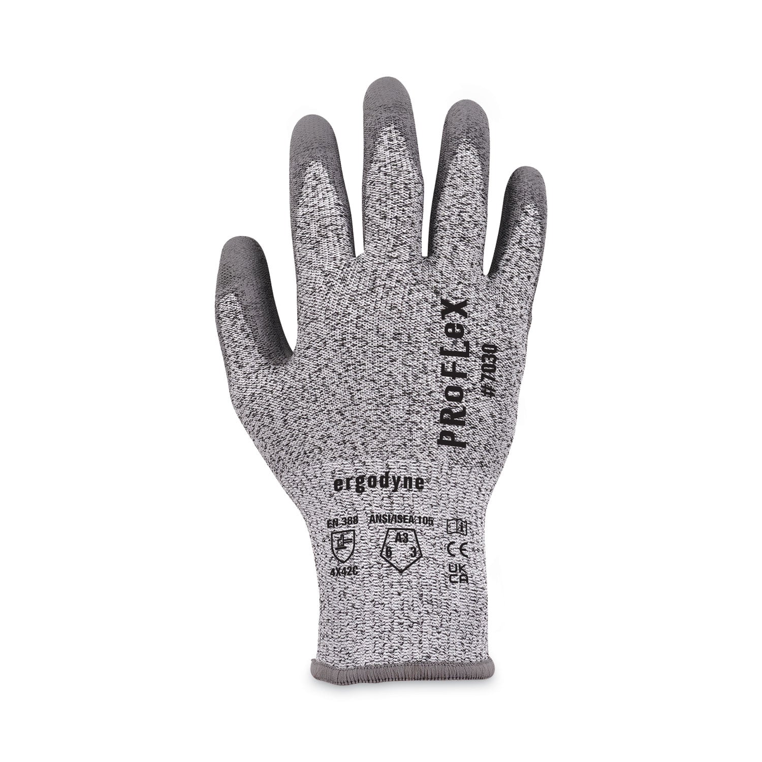 ProFlex 7030 ANSI A3 PU Coated CR Gloves, Gray, Medium, Pair, Ships in 1-3 Business Days