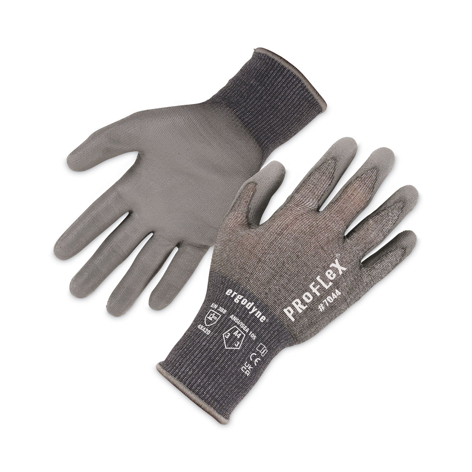ProFlex 7044 ANSI A4 PU Coated CR Gloves, Gray, Large, 12 Pairs/Pack, Ships in 1-3 Business Days