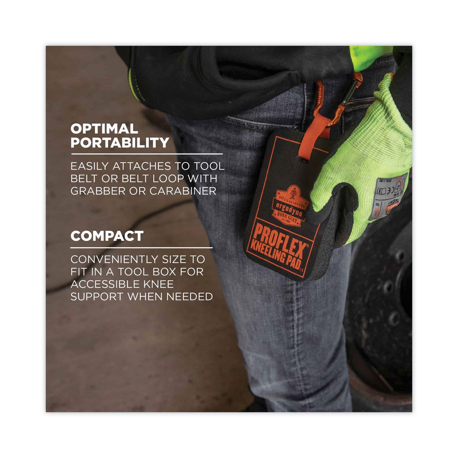 ProFlex 365 Mini Foam Kneeling Pad, 1", Mini, Black, Ships in 1-3 Business Days