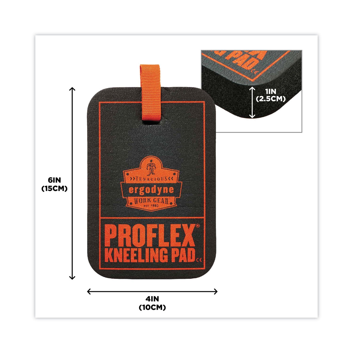 ProFlex 365 Mini Foam Kneeling Pad, 1", Mini, Black, Ships in 1-3 Business Days