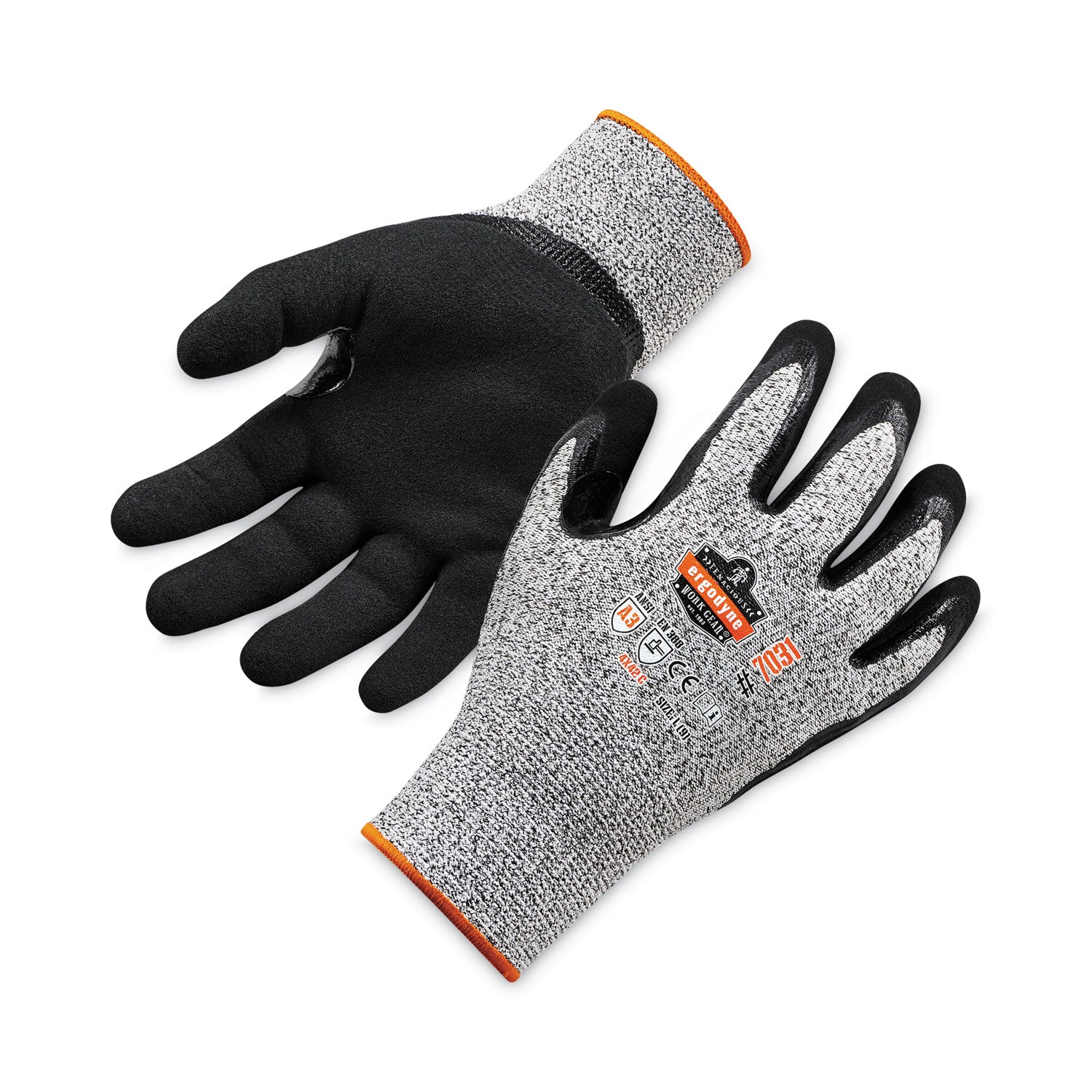 ProFlex 7031 ANSI A3 Nitrile-Coated CR Gloves, Gray, Large, 144 Pairs/Carton, Ships in 1-3 Business Days
