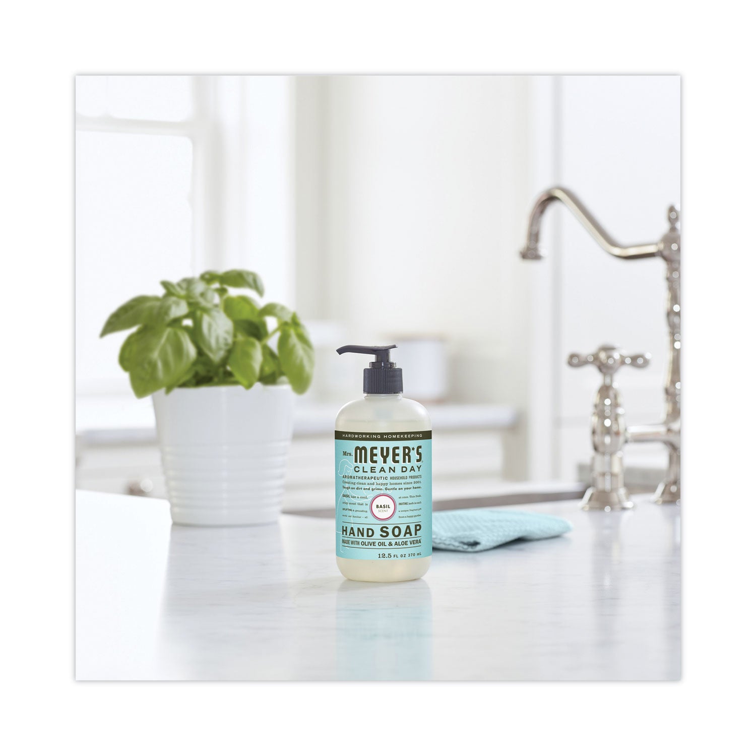 Clean Day Liquid Hand Soap, Basil, 12.5 oz, 6/Carton